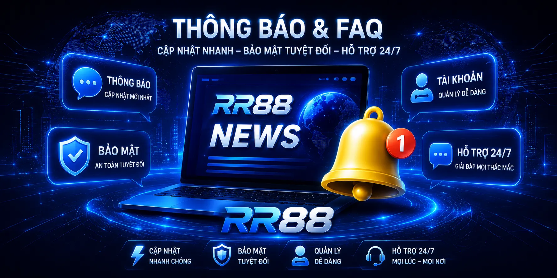 Thông báo và bảo mật tài khoản RR88