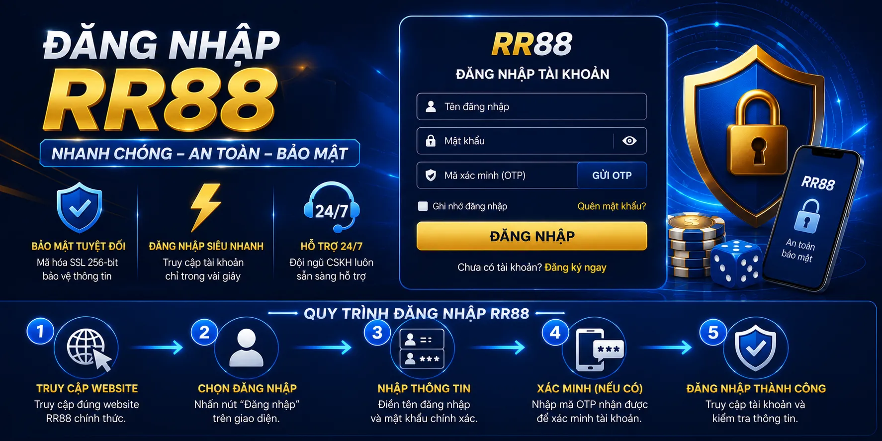Quy trình đăng nhập RR88 theo từng bước
